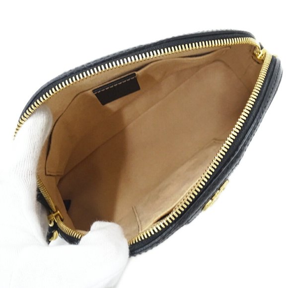 GUCCI Women's Shoulder Bag Shelly GG Marmont Leather Black 499621 - Picture 6 of 14